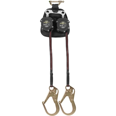 Ironwear 6' Class 2 LE Dual Leg Self Retracting Lifeline, Rebar Hooks 2206D-SRH-NS-LE
