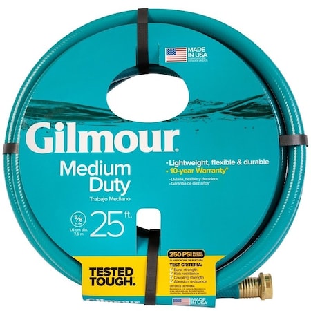 Gilmour 5/8 in ID x 25 ft L Medium Duty Garden Hose, Blue 816251-1014