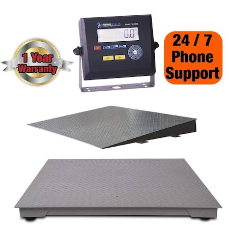 Prime Systems Prime Scale 10,000lb x1lb Floor Scale Pallet Scale with Ramp and IN103 Indicator PS-10000F+103+ramp