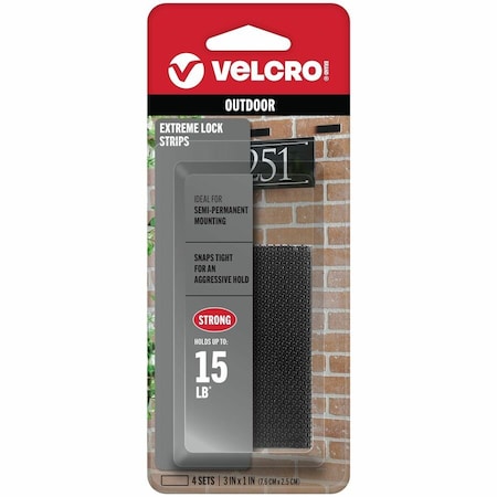 Velcro Brand 4CT BLK Alfa Fasteners VEL-30643-USA