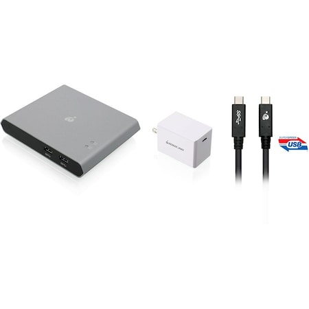 Iogear IOGEAR Access Pro 2-Port USB-C KVM Switch with Power Adapter KIT (TAA) GUD3C04PWRKIT