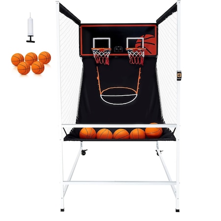 Vevor Foldable Indoor Double Basketball Arcade Game 2 Player 5 Balls HD081B24001