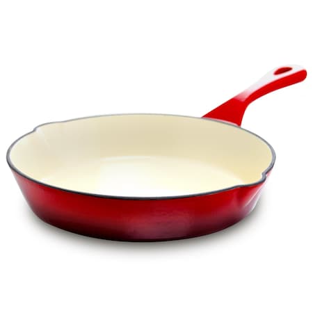 Crock-Pot Crock Pot Artisan 8 in. Round Enameled Cast Iron Skillet in Scarlet Red 111974.01