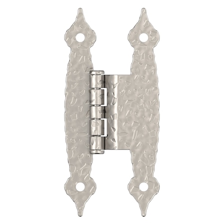 Amerock 3/8in 10mm Offset Non-Self Closing Face Mount Satin Nickel Cabinet Hinge, 1 Pair BPR3406G10