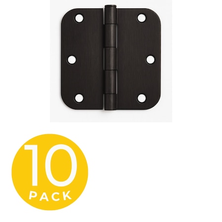 Global Door Controls 4 in. x 4 in. Matte Black Full Mortise Spring 5/8 in. Radius Door Hinge with Removable Pin, 10PK CPS4040-5/8-US19-M