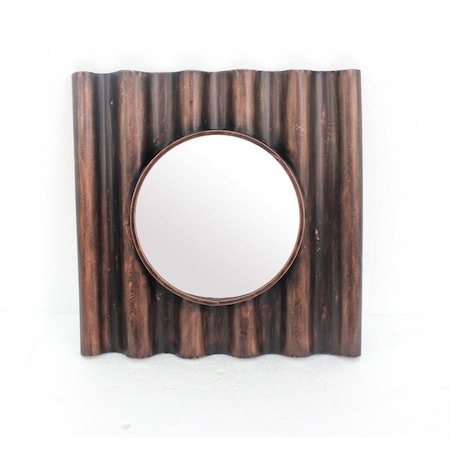 Homeroots 24" Bronze Square Metal Framed Accent Mirror 274586