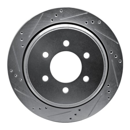 Dynamic Friction Co DFC Brake Rotor - Drilled and Slotted - Silver 631-54181L