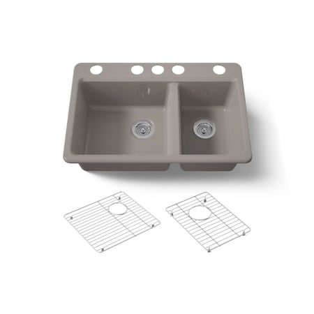 Kohler Riverby 33" undermount double-bowl kitchen sink 8669-5UA1-TRF