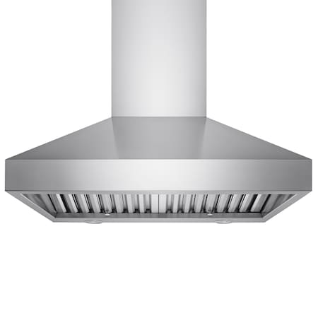 Victory 36-Inch 750 CFM Wall Mount Range Hood in Stainless Steel, Baffle Filters, Dimmable LED Lights Twister-36