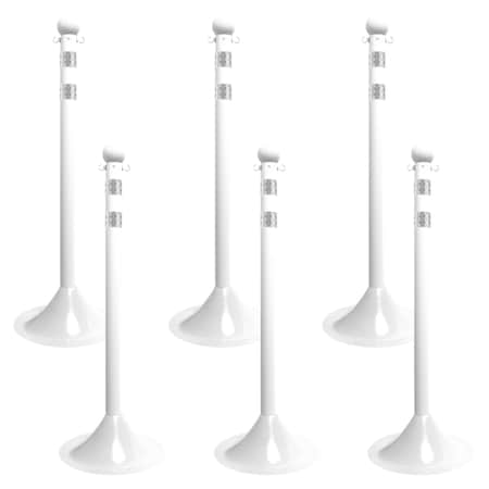 Mr. Chain White Reflective Light Duty Stanchion (6-Pack) 91546-6