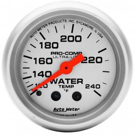 Auto Meter 4332 Mini UltraLite Water Temperature Gauge 2.06 in. 120240 deg ATM4332