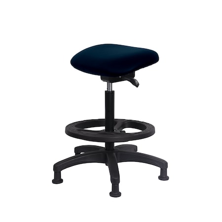 Blue Ridge Ergonomics Vinyl Sit-Stand-Standing Height with Black Foot Ring Stat Glides in Imperial Blue Trailblazer Vinyl VSTSS-RG-BF-RG-8582