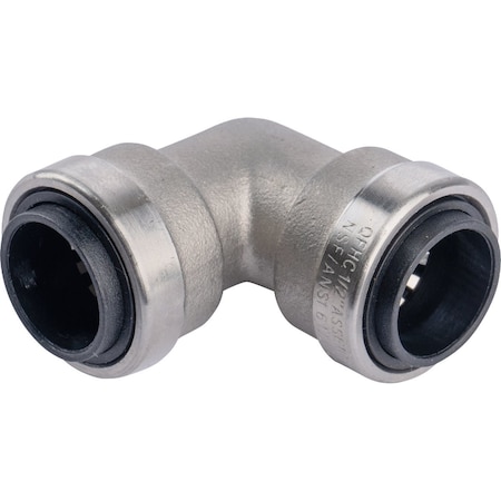 Quickfitting 1/2'' x 1/2'' Push-to-Connect Stainless Steel 90-Degree Elbow SS813R