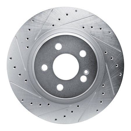 Dynamic Friction Co DFC Brake Rotor - Drilled and Slotted - Silver 631-63183L