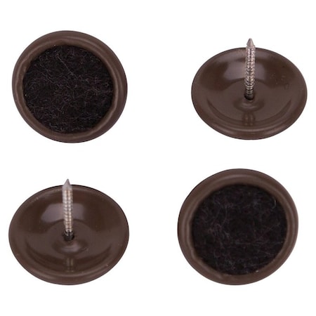 Prosource Furniture Glide, Carpet/Steel, Brown, Brown, 1 x 1 x 15/16 in Dimensions FE-S509-PS