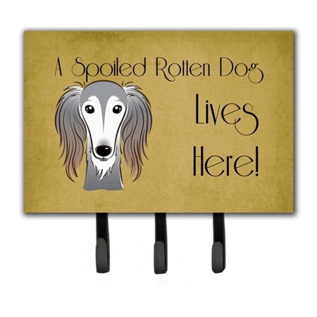 Carolines Treasures Saluki Spoiled Dog Lives Here Leash and Key Holder BB1477TH68