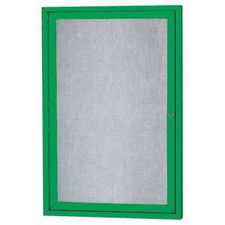 Aarco Outdoor Enclosed Bulletin Board w/ Al Frame, Standard Vinyl, Frame is Powder Coated Green, 24''Hx18''W ODCC2418RG