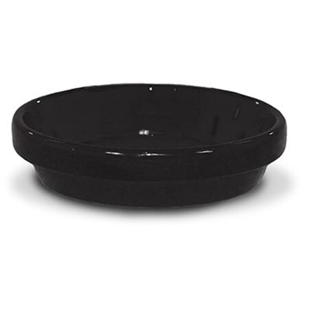 Balcony Beyond 3.75 x 0.5 in. Powder Coated Ceramic Saucer, Black - 16PK BA3241029