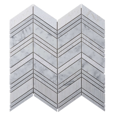 Apollo Tile 13x14 Bianco Carrara Marble Polished Floor and Wall Mosaic Tile 6.09 sqft/case, 5PK APLBL8807CAA