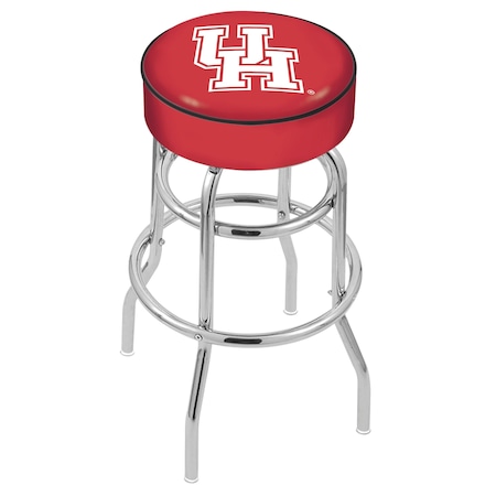 Holland Bar Stool Co 25" 4" Houston Cushion Seat, Double-Ring Chrome Swivel Bar Stool L7C125Houston