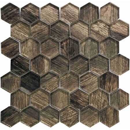 Apollo Tile Brown 11.8 in x 11.8 in Glass Glossy Floor and Wall Mosaic Tile 4.83 sqft/case, 5PK APLSRA8806A
