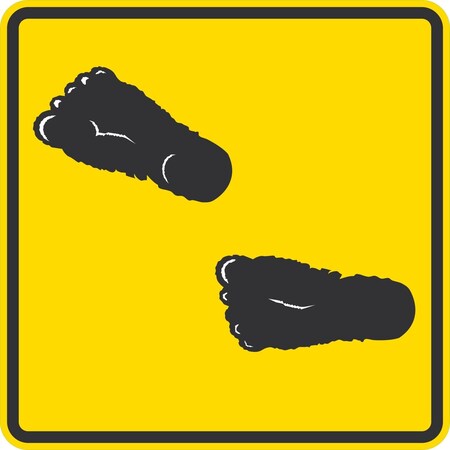 Lyle Bigfoot Crossing Symbol, 24x24, Diamond Grade, Yellow G-12322-DG_24x24