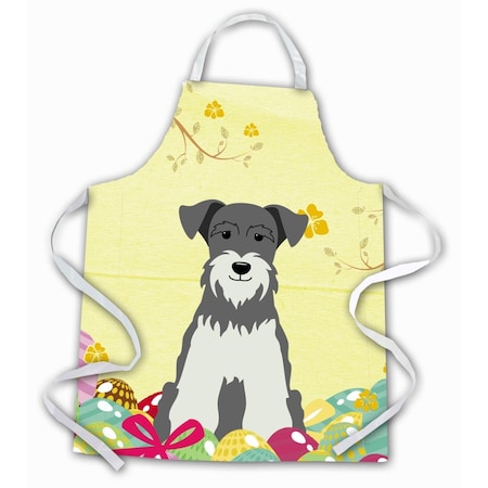 Carolines Treasures Easter Eggs Miniature Schanuzer Salt & Pepper Apron BB6054APRON