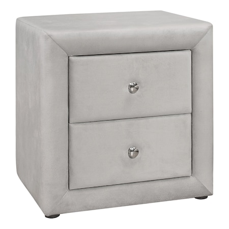 Homeroots 21" Light Gray Wood Two Drawer Nightstand 489769