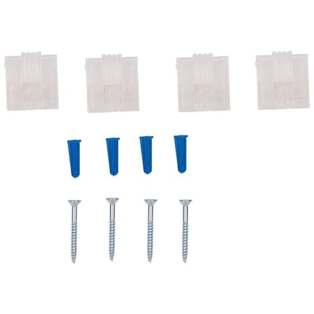 Prosource Mirror Holder, Plastic, Clear, Clear, Screw Mounting PH-122201-PS