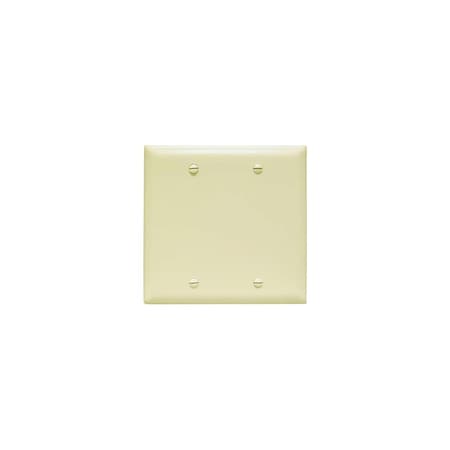 Pass & Seymour Blank Wallplate, 0.07 in Thick, 2 -Gang, Nylon, Ivory, Box Mounting TP23ICC12