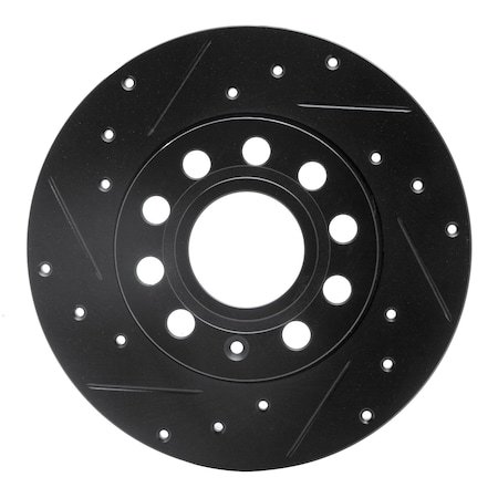 Dynamic Friction Co DFC Brake Rotor - Drilled and Slotted - Black 633-74027L