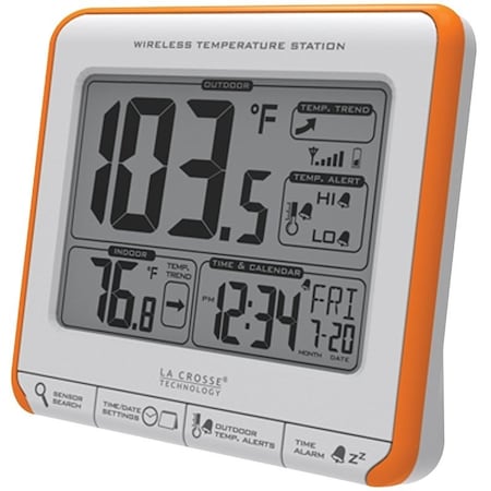 La Crosse Technology Wireless Thermometer, 427 in L x 147 in W x 388 in H Display, 32 to 122 deg F 308-179OR