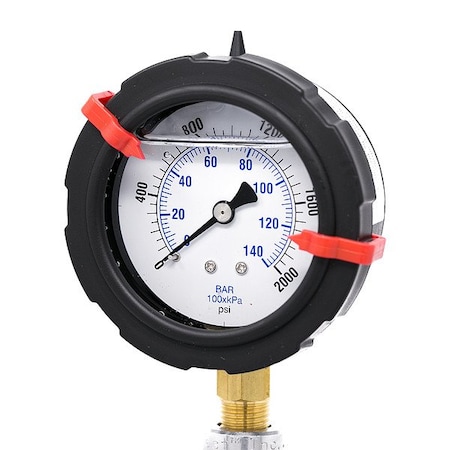 Zoro Select Pressure Gauge, 1/4 in NPT, Bottom Location 701L-254O