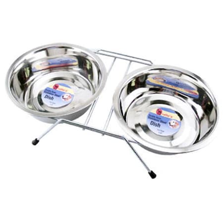 Westminster Pet Products 19464 32 oz. Stainless Steel Double Diner Pet Bowl 134330