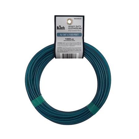 Captain Cold 0.15 in. x 100 ft. Green Cabled Wire Vinyl Clothesline Wire CA3309454