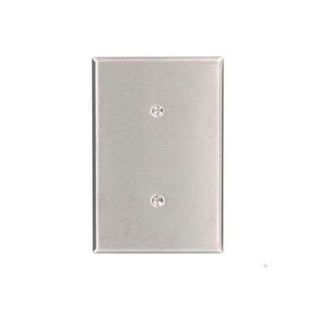 Leviton Blank Wall Plate, Number of Gangs: 1 Stainless Steel, Silver 84119-40