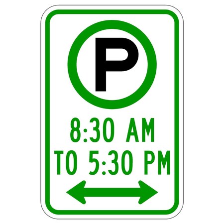 Sign Solutions Usa Parking Sign, 12 in W, Aluminum Sign, White DUS06DWT1218R7-23