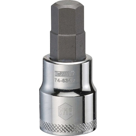 Dewalt Drive Hex Bit Socket, 3/8in, 7/16in SAE DWMT74634OSP