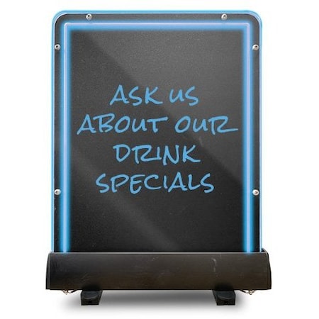 Aarco Compact Ultra Lite Lighted Write-On Markerboard, 12''Hx9''W LF-2