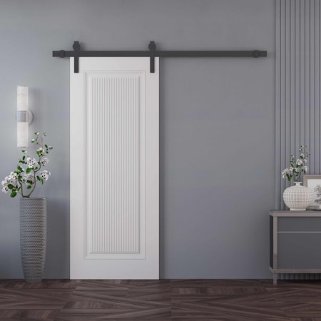 Sartodoors Barn Door 42x84 inches White Solid Core Modern Interior ROYAL9888BD-B-EMAL-4284