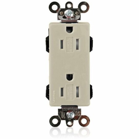 Leviton Straight Blade Receptacle, 5-15R, 15 A, 125V AC, Surface Mount, Self-Grounded MT162-I