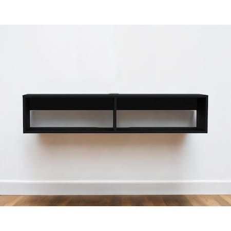 Homeroots 48" Black Floating Mount Entertainment Center 546405