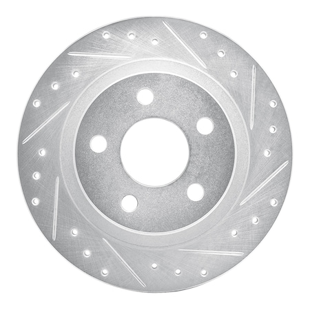 Dynamic Friction Co DFC Brake Rotor - Drilled and Slotted - Silver 631-45009R