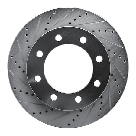 Dynamic Friction Co DFC Brake Rotor - Drilled and Slotted - Silver 631-54196L