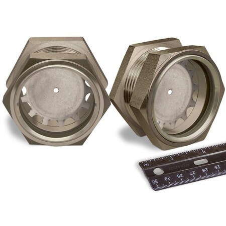 Oil-Rite 303 Stainless Steel Gasketed Window Sights Straight Thread - Straight w/Nut, Press Fit, 2 1/2in. B4764-18B