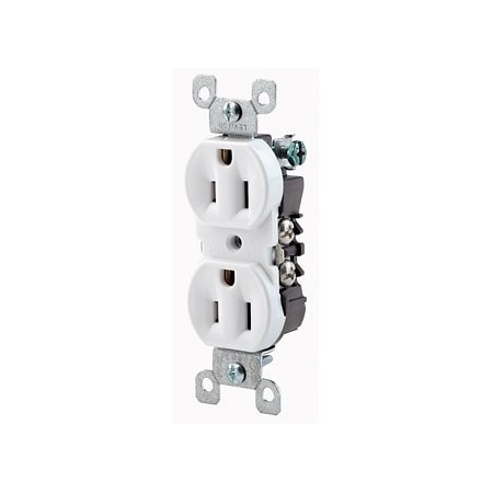 Leviton Residential Grade Duplex Receptacle, 15 Amp, 125 Volt 12650-W