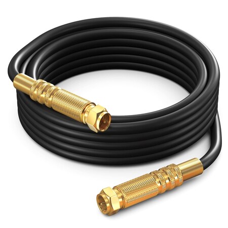 Maximm 12ft RG6 Quad Shielded Coaxial Cable, Non-Oxygen Copper, Black RG6-STS-GLD-4S-12FT