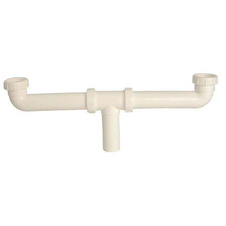 Danco Center Outlet Waste Drain Pipe, 1-1/2 in, Slip & Direct, Plastic, White 50974