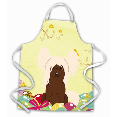 Carolines Treasures Easter Eggs Chinese Crested Cream Apron BB6113APRON