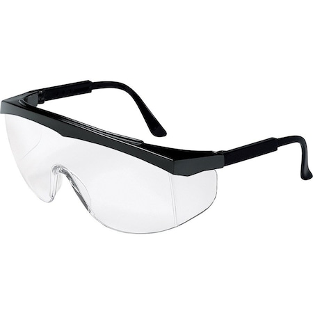 Mcr Safety SS1, Safety Glasses, Anti-Scratch, Clear Lens, Black Frame, Half Frame SS110